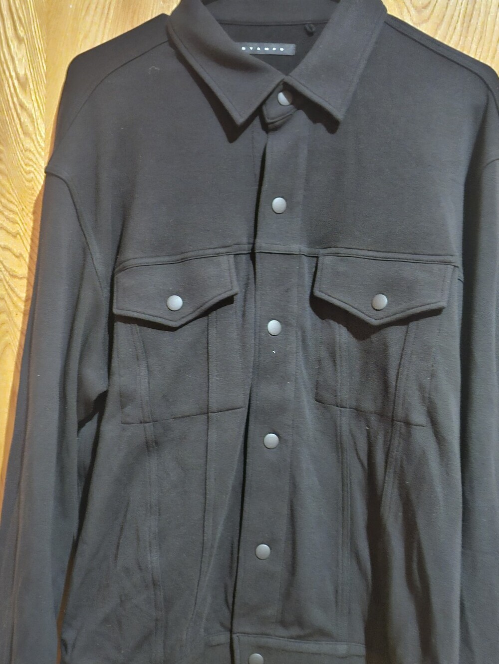 Stampd Men's Black Button-Front Shacket - Classic Collared Coat
